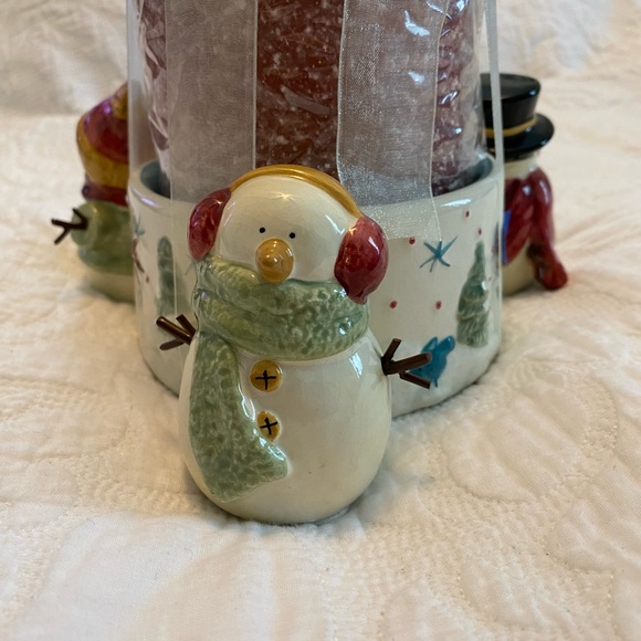 Christmas candle holder with snowman, including candle - Picture 4 of 13